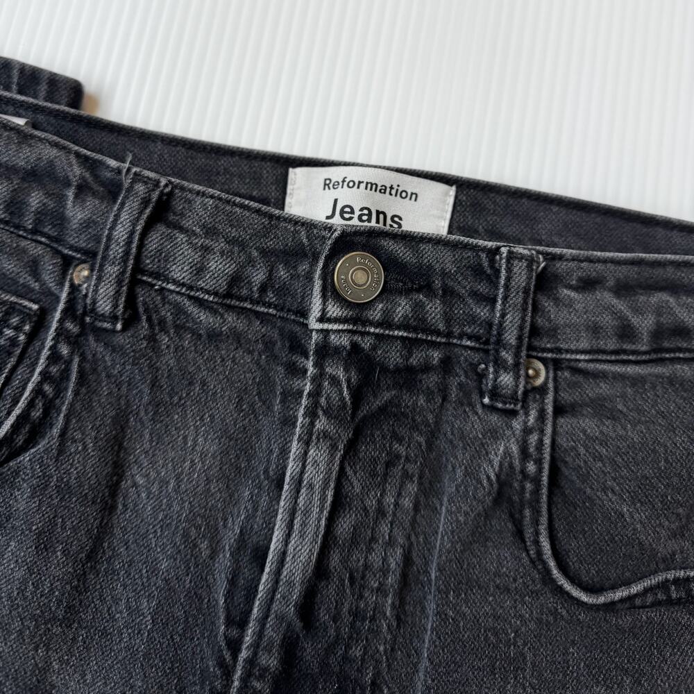 Reformation Liza Jeans 28 Black Sustainable Organic Denim Capsule Ecotone Europe - Picture 13 of 16